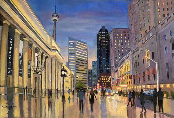 Front Street at Union Station- Oil on canvas
