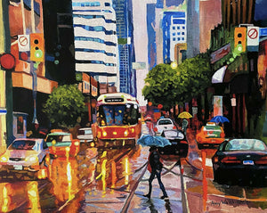 12"/15"Crossing King St. In The Rain Giclee Print- shipping and tax included