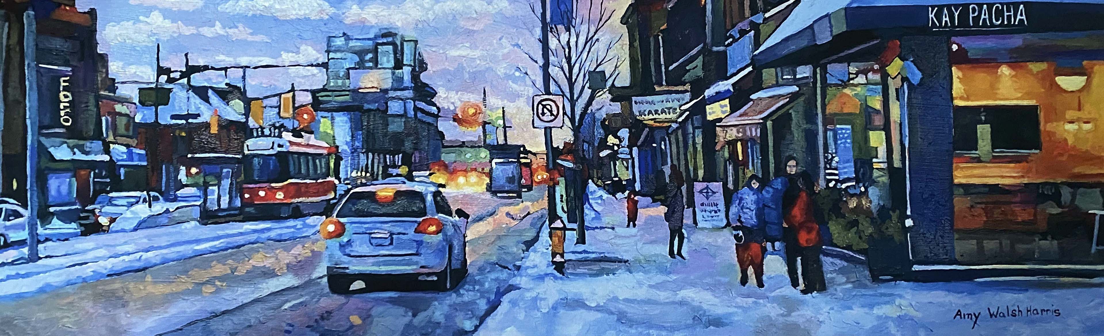 Winter Stroll On St. Clair West, Toronto