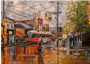 Rainy Day At Bathurst and Queen, Toronto- Print